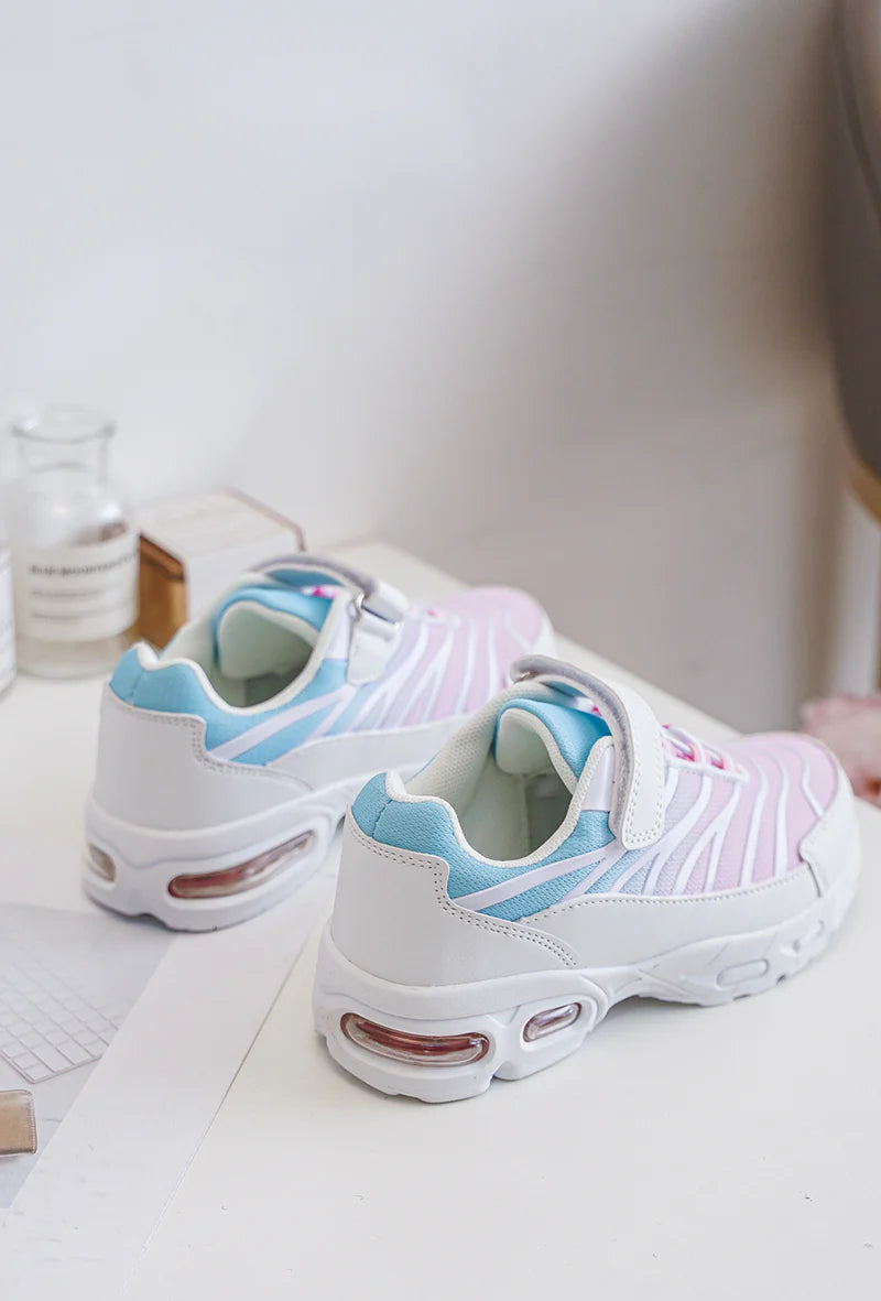Sneakers con velcro per bambini – Scarpe sportive per bambini – Comode e leggere – Rosa e azzurro