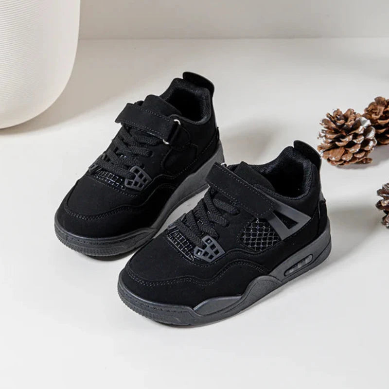 Sneakers con velcro per bambini – Scarpe sportive per bambini – Comode e leggere – Nere