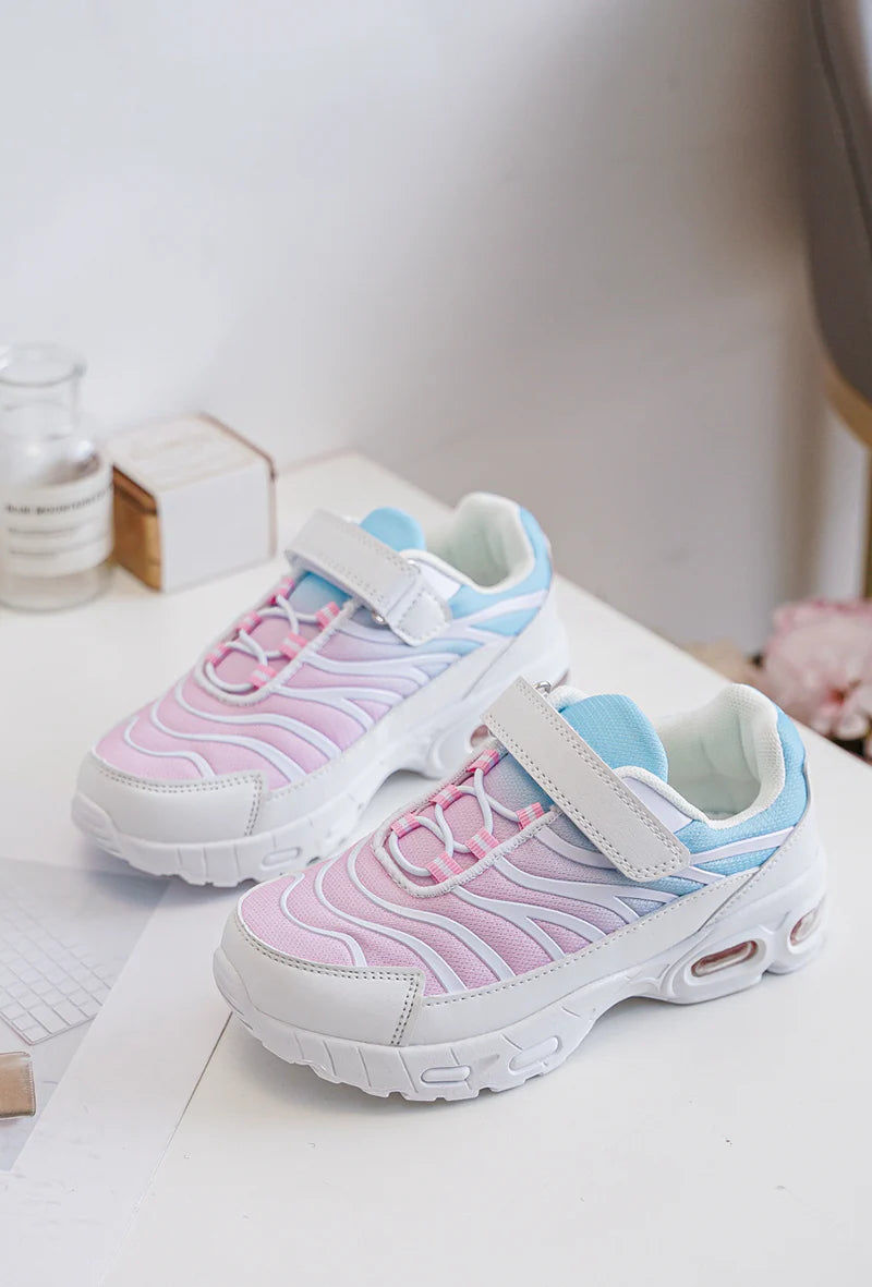 Sneakers con velcro per bambini – Scarpe sportive per bambini – Comode e leggere – Rosa e azzurro