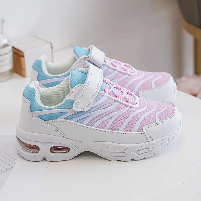 Sneakers con velcro per bambini – Scarpe sportive per bambini – Comode e leggere – Rosa e azzurro