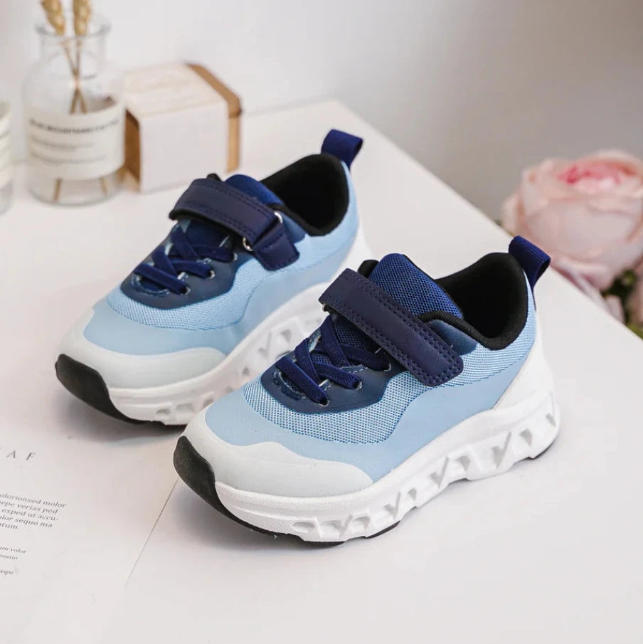 Sneakers con velcro per bambini – Scarpe sportive per bambini – Comode e leggere – Azzurro e blu navy