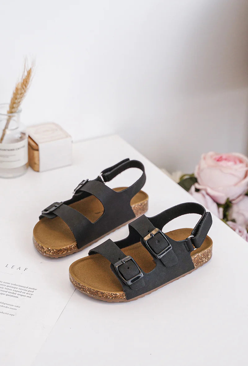 Sandalo Poppy Black con fibbia nera