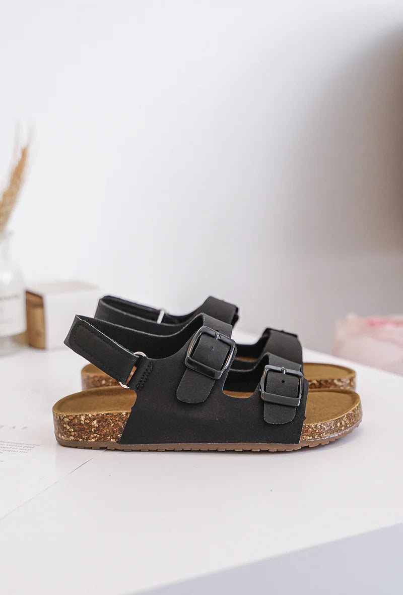 Sandalo Poppy Black con fibbia nera