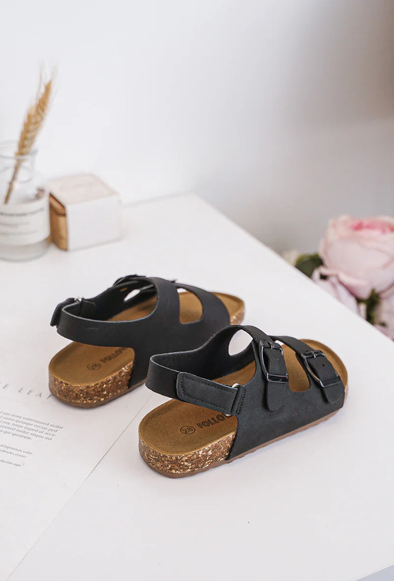 Sandalo Poppy Black con fibbia nera