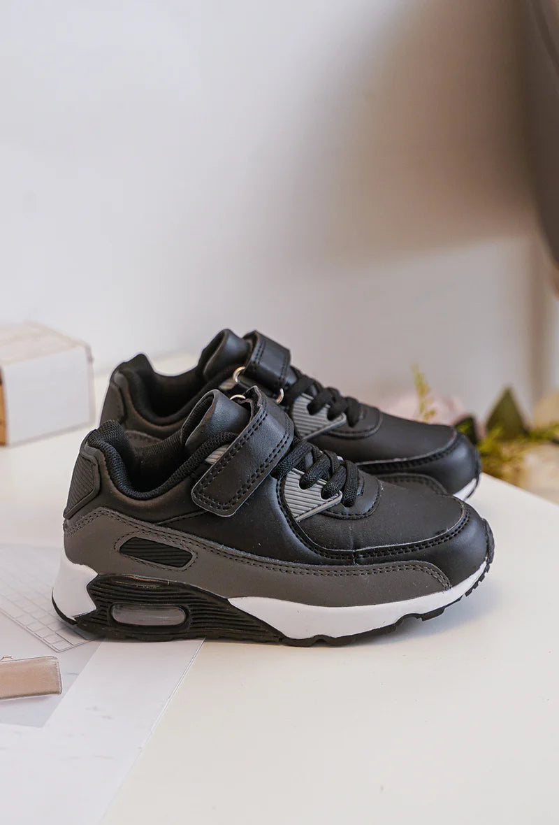 Sneakers con velcro per bambini – Scarpe sportive per bambini – Comode e leggere – Nere