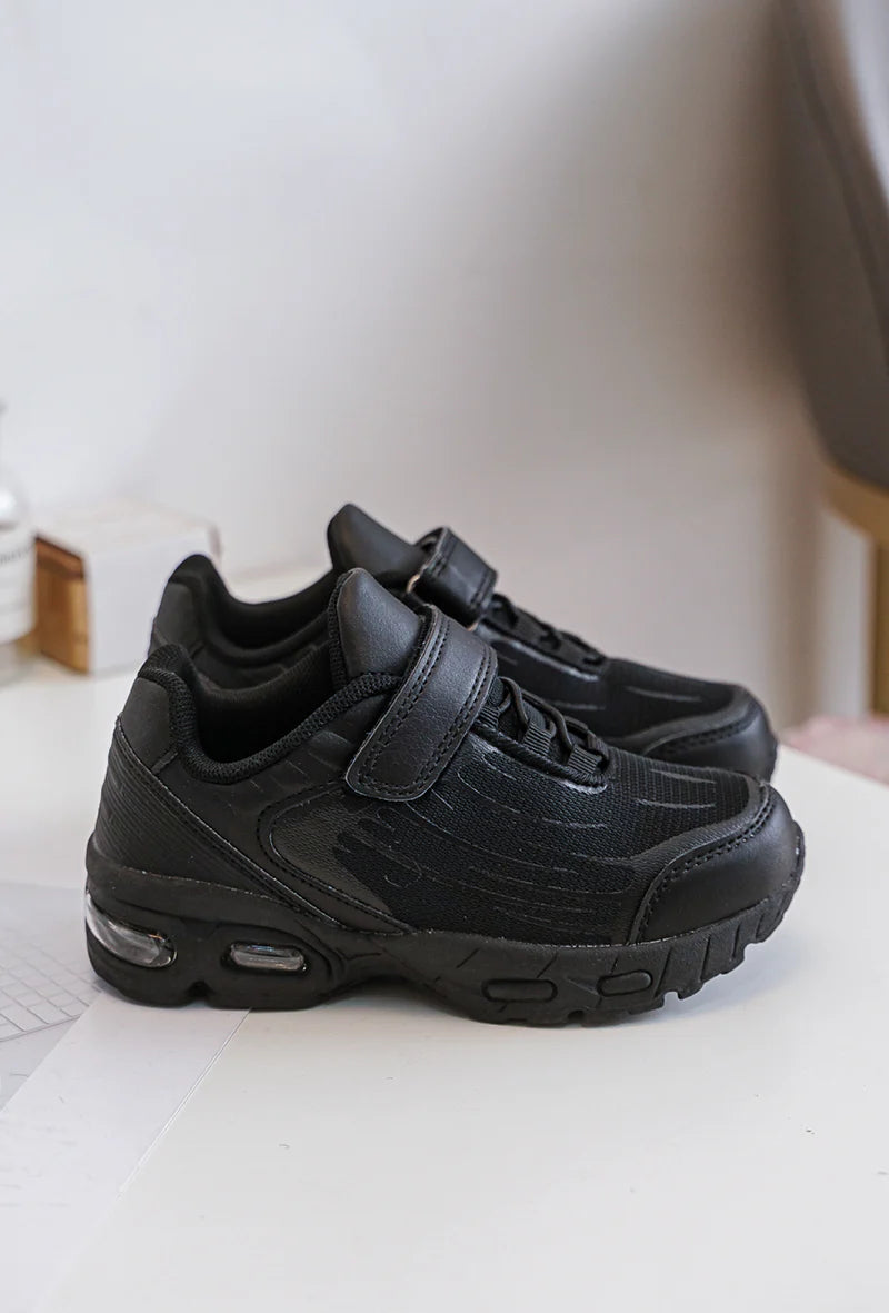 Sneakers con velcro per bambini – Scarpe sportive per bambini – Comode e leggere – Nere