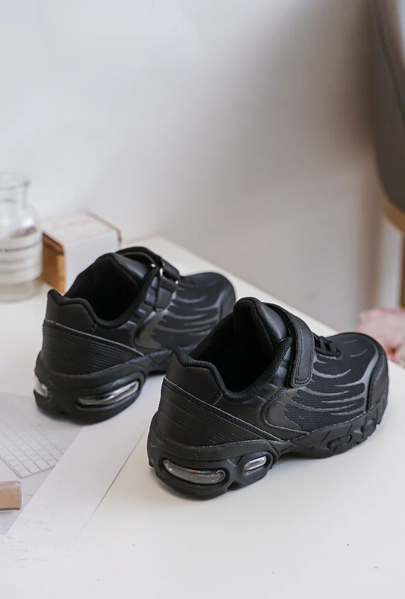 Sneakers con velcro per bambini – Scarpe sportive per bambini – Comode e leggere – Nere