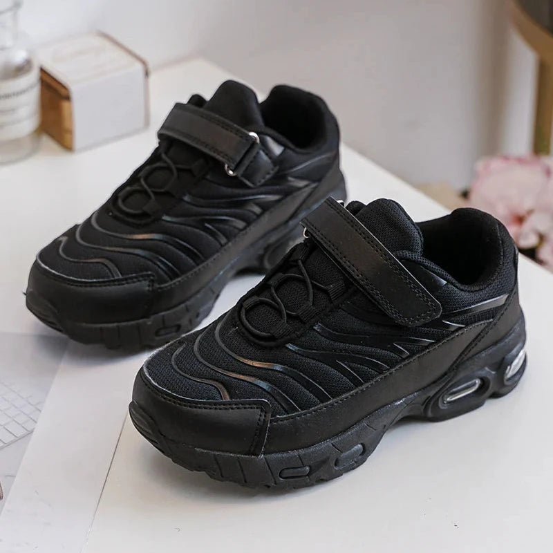 Sneakers con velcro per bambini – Scarpe sportive per bambini – Comode e leggere – Nere