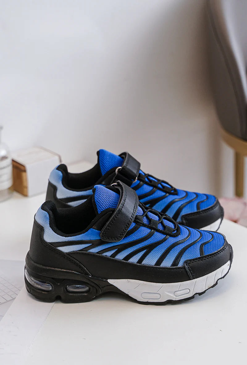 Sneakers con velcro per bambini – Scarpe sportive per bambini/ragazze – Comode e leggere – Blu e nero