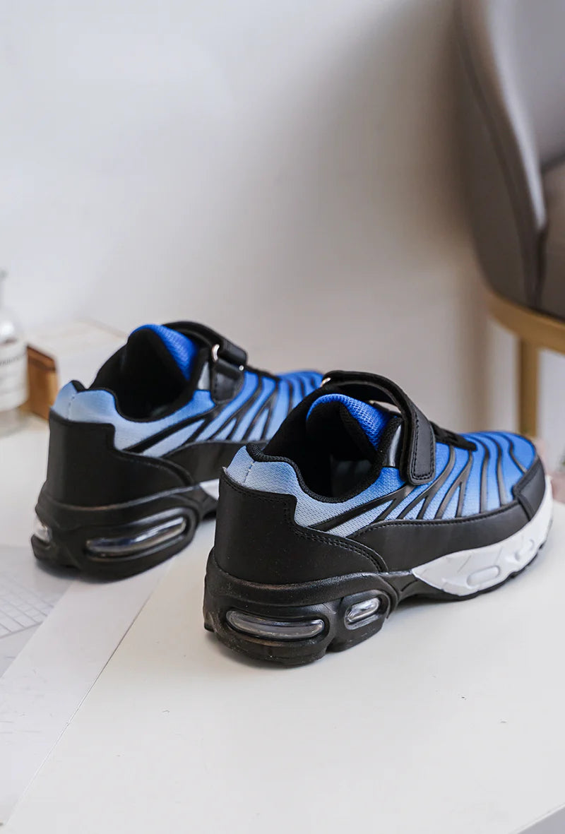 Sneakers con velcro per bambini – Scarpe sportive per bambini/ragazze – Comode e leggere – Blu e nero