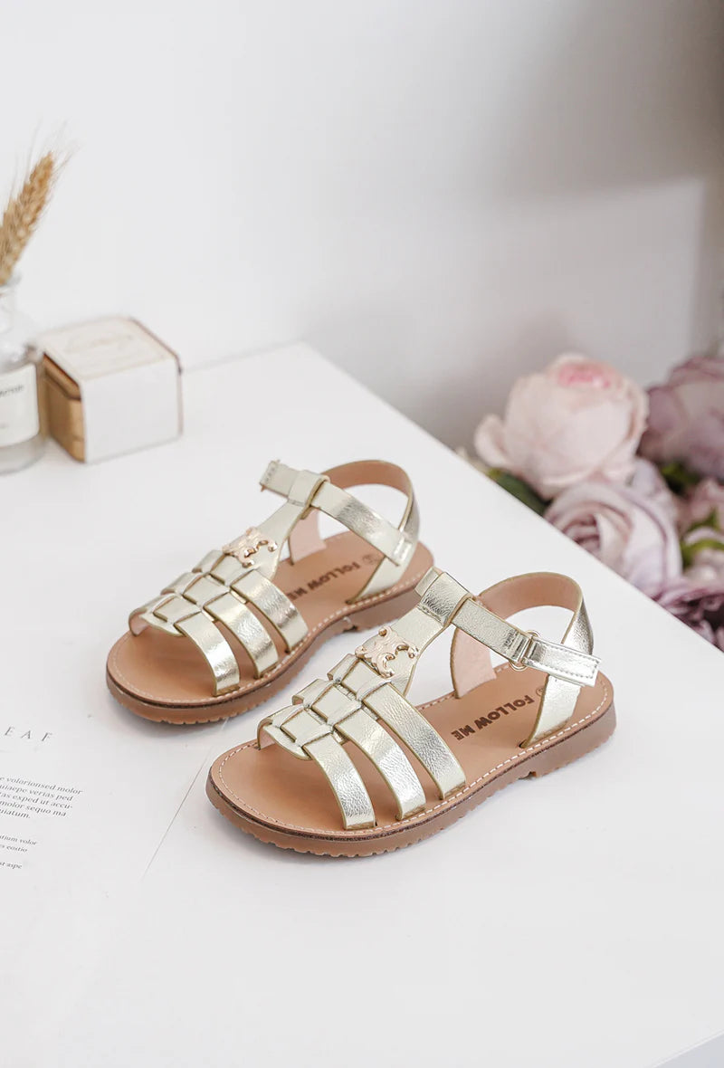 Sandalo viola dorato