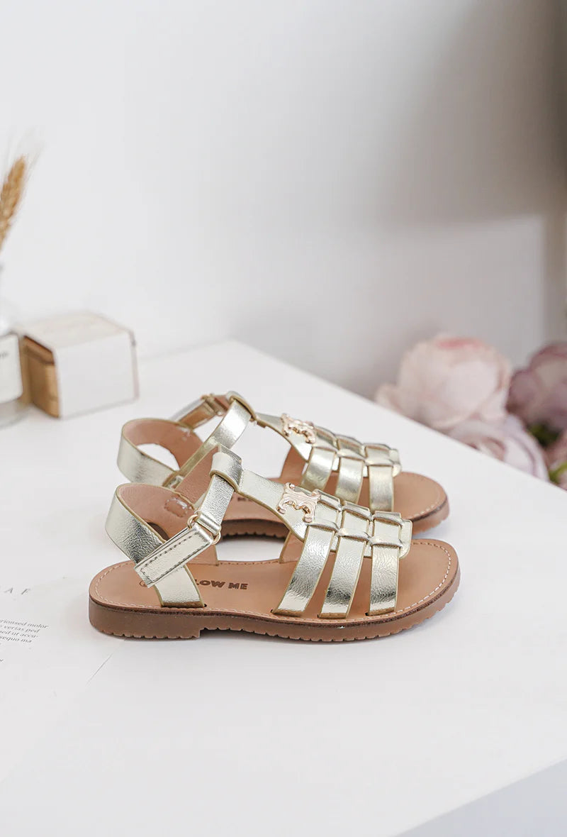 Sandalo viola dorato