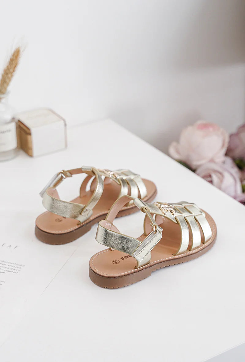 Sandalo viola dorato